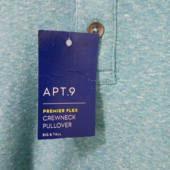 Apt 9 Mens Blue Long Sleeve Shirt Size 3XB Crewneck Shirt Big and Tall - Picture 3 of 5